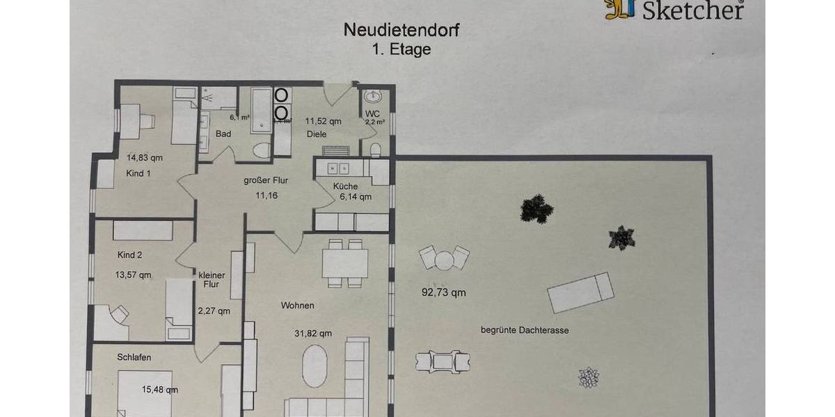 Etagenwohnung Nesse-Apfelstädt Neudietendorf - 4 Zimmer, 119 m&sup2;, 1.225&euro; | Angebot:25702522