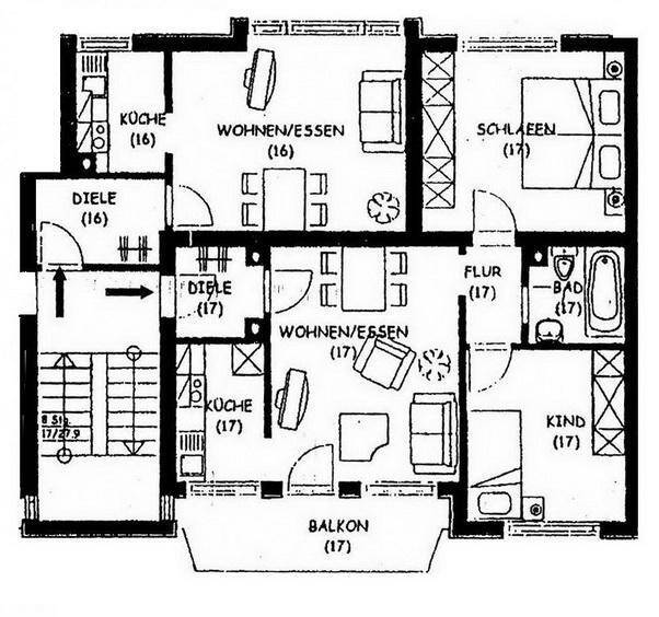 Etagenwohnung Baiersdorf Hagenau - 3 Zimmer, 55 m&sup2;, 580&euro; | Angebot:26684003