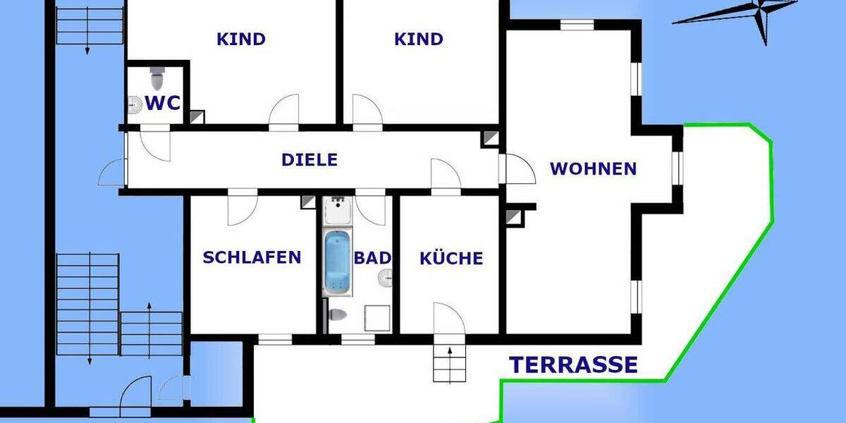 Terrassenwohnung Greiz Irchwitz - 4 Zimmer, 119 m&sup2;, 600&euro; | Angebot:26824831