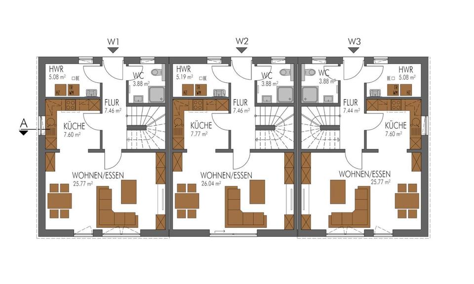 Reihenhaus Dornburg - 5 Zimmer, 100 m&sup2;, 1.150&euro; | Angebot:26048021