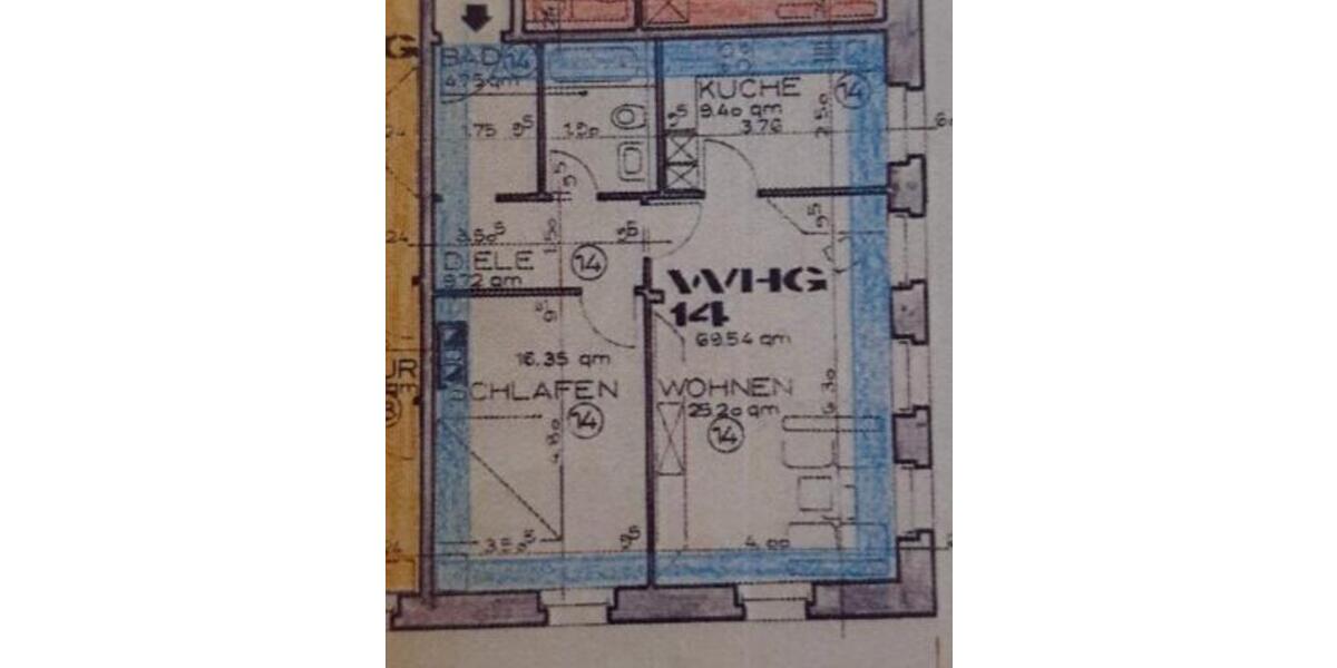 Etagenwohnung Merzig - 2 Zimmer, 63 m&sup2;, 600&euro; | Angebot:24995930