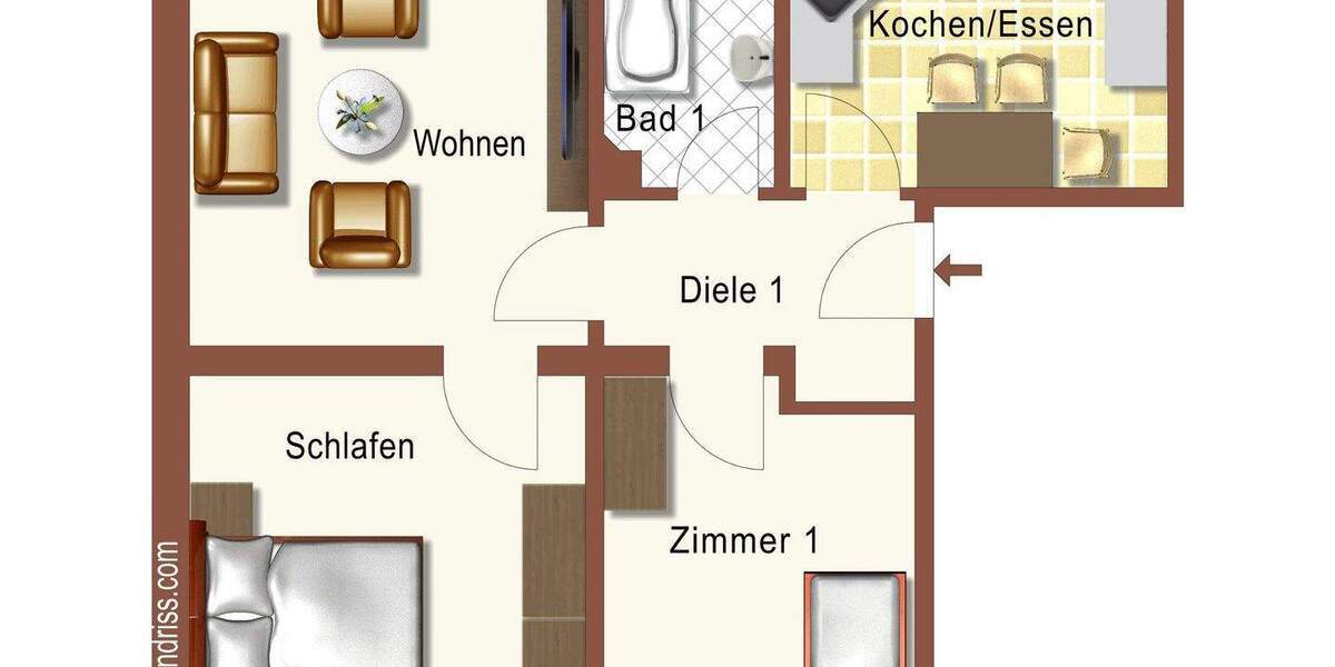 Etagenwohnung Dietersheim - 3 Zimmer, 59 m&sup2;, 650&euro; | Angebot:24826083