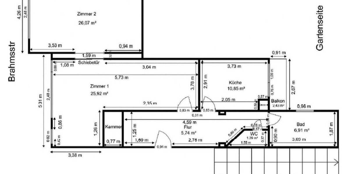 Etagenwohnung Hannover List - 2 Zimmer, 80 m&sup2;, 1.050&euro; | Angebot:25251316