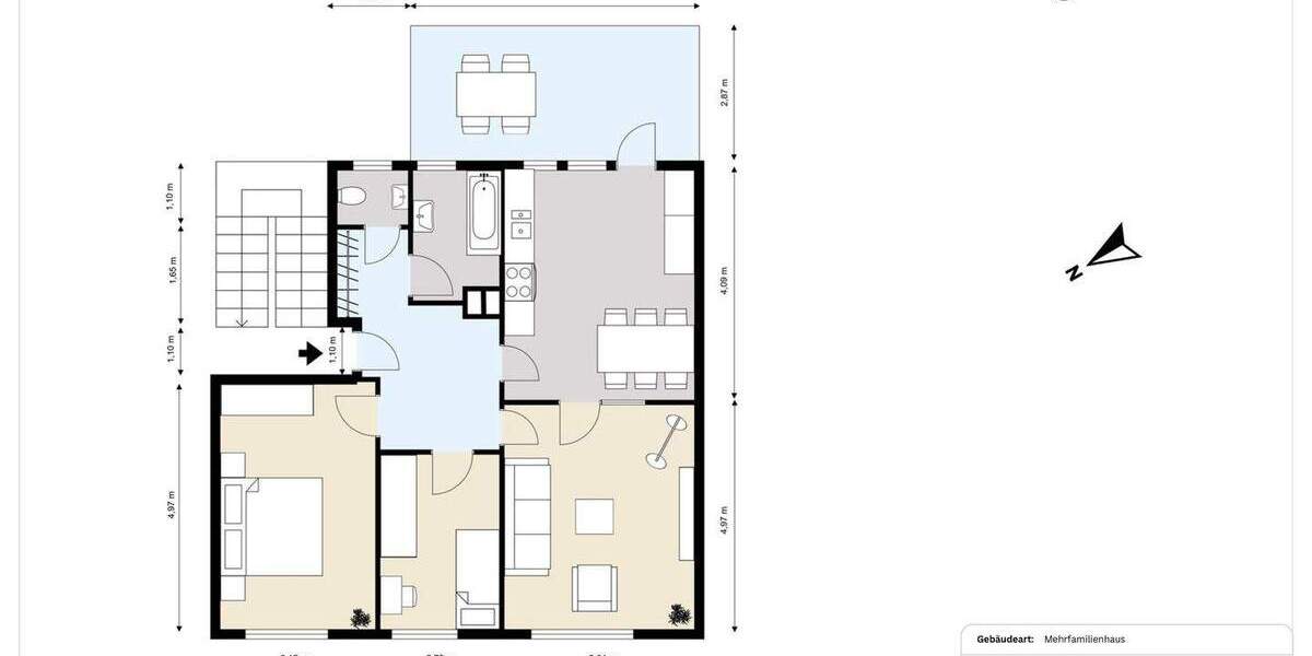 Etagenwohnung Weiden in der Oberpfalz Hammerweg - 3 Zimmer, 86 m&sup2;, 810&euro; | Angebot:25673597