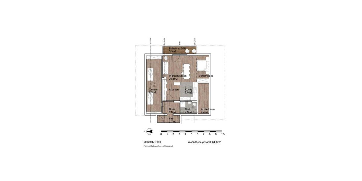Dachgeschoßwohnung Bergen - 1.5 Zimmer, 64 m&sup2;, 890&euro; | Angebot:26613871