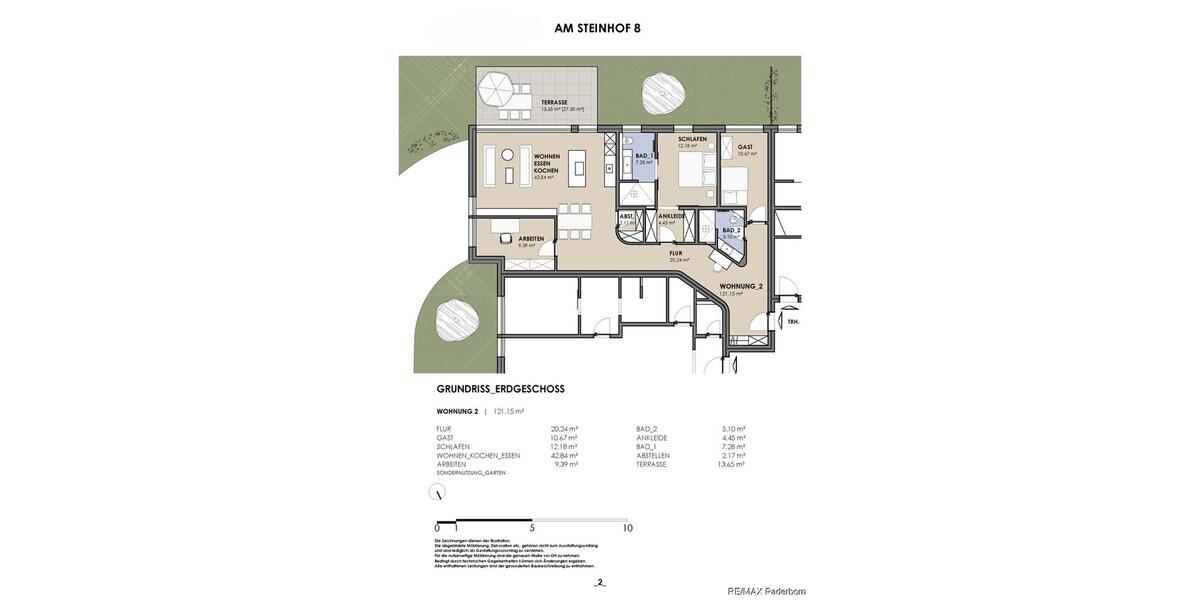 Erdgeschoßwohnung Paderborn Elsen - 4.5 Zimmer, 121 m&sup2;, 1.650&euro; | Angebot:25584462