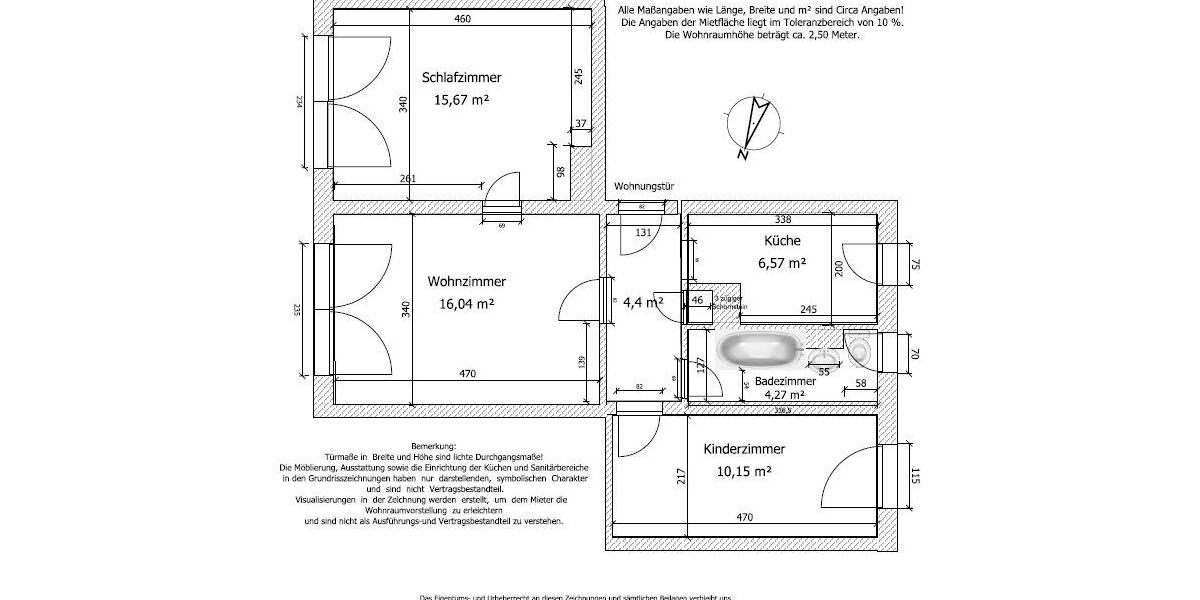 Etagenwohnung Allstedt - 3 Zimmer, 56 m&sup2;, 410&euro; | Angebot:26373306