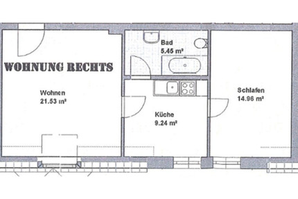 Wohnung Duisburg Essenberg - 2 Zimmer, 48 m&sup2;, 340&euro; | Angebot:25164968