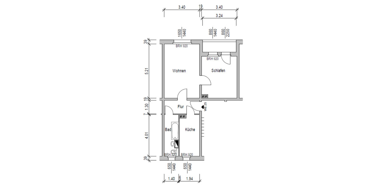 Erdgeschoßwohnung Drebach - 2 Zimmer, 51 m&sup2;, 305&euro; | Angebot:23395190