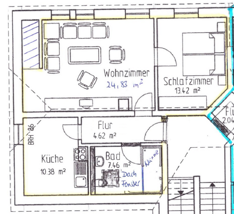 Schicke Dachgeschosswohnung nähe Stadkern 2 zimmer