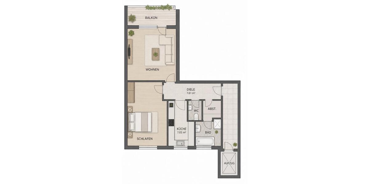 Etagenwohnung Aalen Attenhofen - 2 Zimmer, 56 m&sup2;, 650&euro; | Angebot:26604048