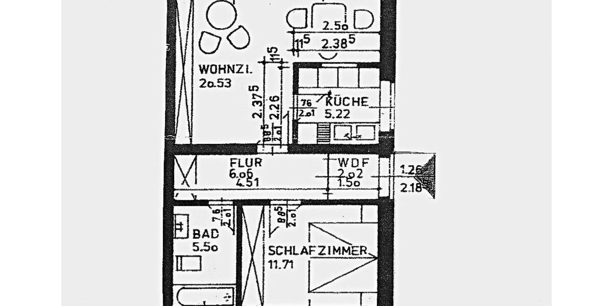 Etagenwohnung Oerlinghausen - 2 Zimmer, 50 m&sup2;, 300&euro; | Angebot:26646003