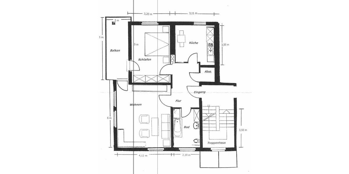 Etagenwohnung Nienburg (Weser) - 2 Zimmer, 72 m&sup2;, 700&euro; | Angebot:26350992