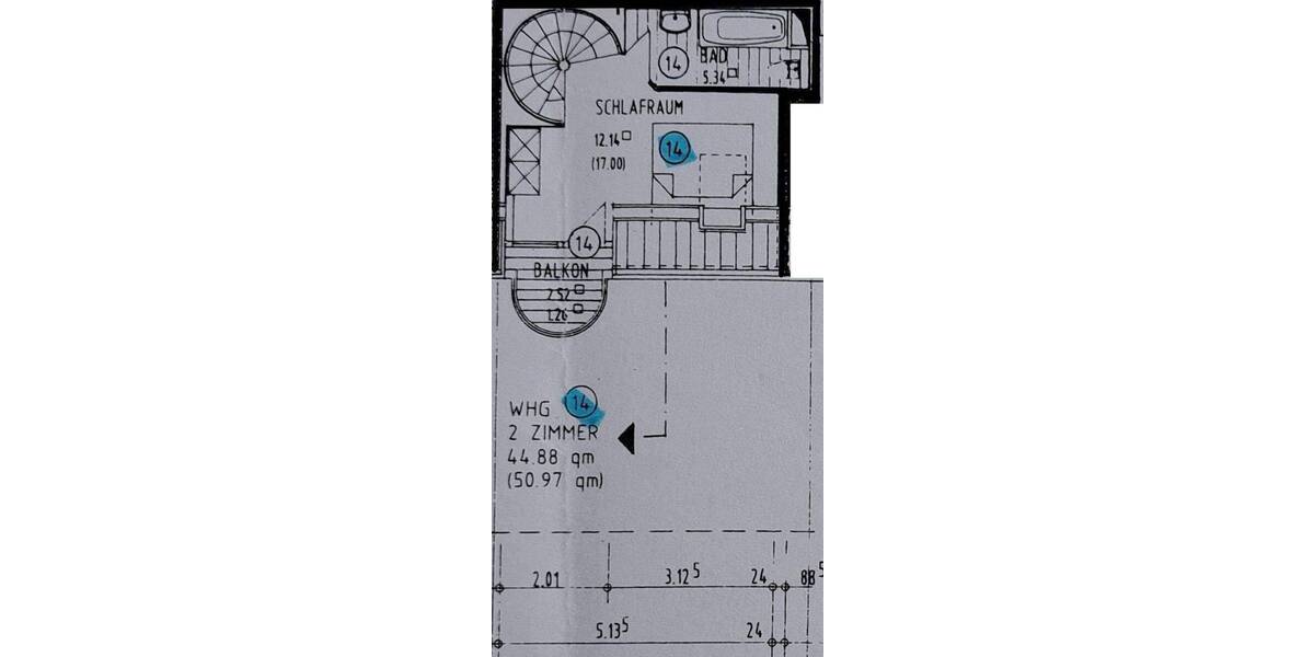 Etagenwohnung Wiesbaden Südost - 2 Zimmer, 50 m&sup2;, 750&euro; | Angebot:26826212
