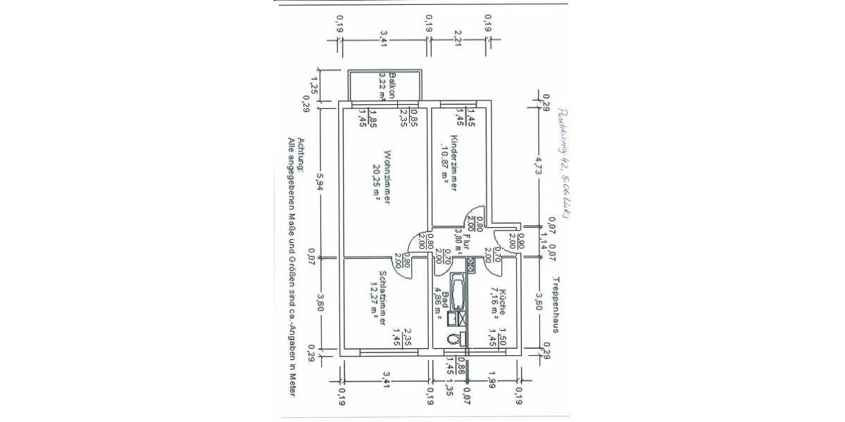 Etagenwohnung Greifswald Groß Schönwalde - 3 Zimmer, 59 m&sup2;, 586&euro; | Angebot:26619091
