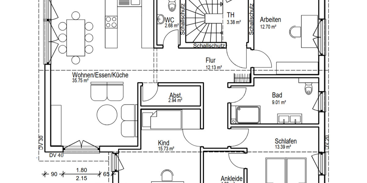 Etagenwohnung Sankt Leon-Rot Rot - 4.5 Zimmer, 107 m&sup2;, 1.350&euro; | Angebot:25843632