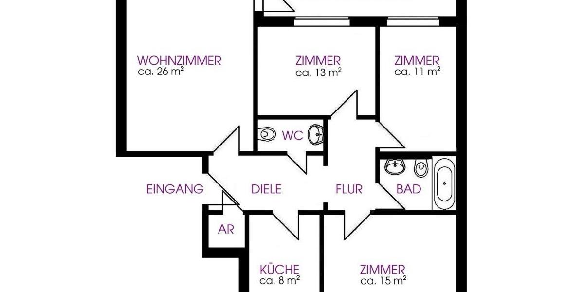 Etagenwohnung Springe - 4 Zimmer, 97 m&sup2;, 900&euro; | Angebot:24812711