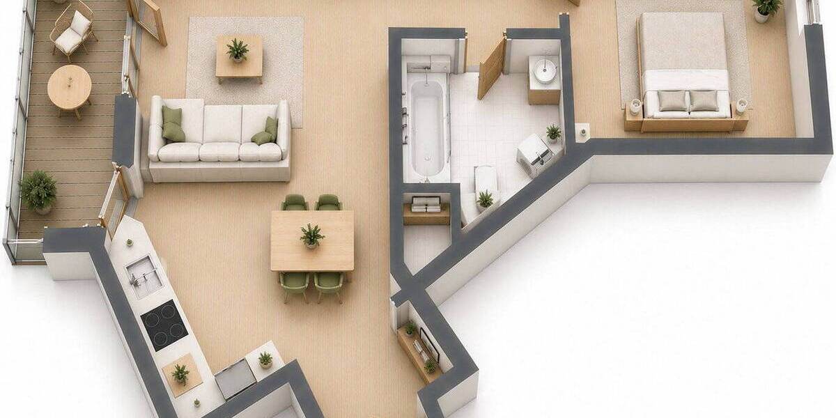 Etagenwohnung Darmstadt - 2 Zimmer, 65 m&sup2;, 1.230&euro; | Angebot:26814656