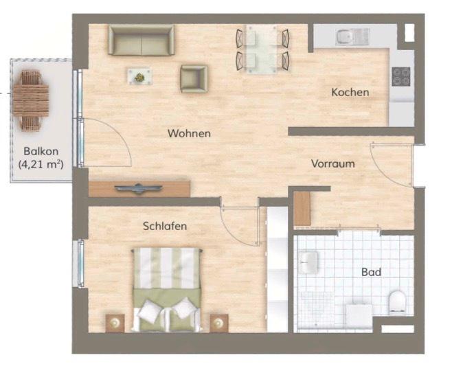 Etagenwohnung Aschaffenburg Gailbach - 2 Zimmer, 59 m&sup2;, 750&euro; | Angebot:25945371