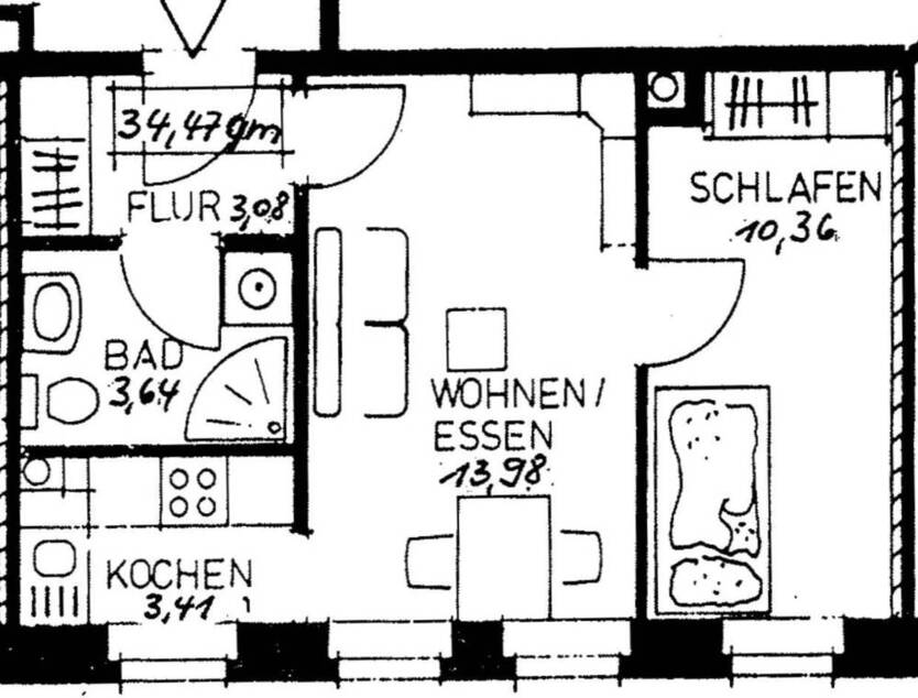Helle ZweiraumWohnung, umfassend renoviert