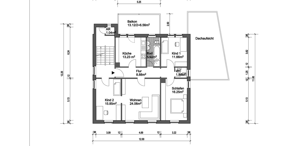 Etagenwohnung Endingen am Kaiserstuhl - 4 Zimmer, 105 m&sup2;, 1.450&euro; | Angebot:25778003