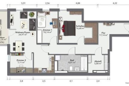 Wohnung Greifswald - 4 Zimmer, 93 m&sup2;, 1.278&euro; | Angebot:24193724