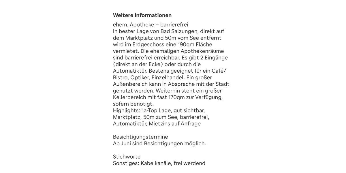 Gewerbeobjekt Bad Salzungen - 1.500&euro; | Angebot:20778791