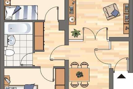 Wohnung Holzwickede - 3 Zimmer, 75 m&sup2;, 366&euro; | Angebot:26827458
