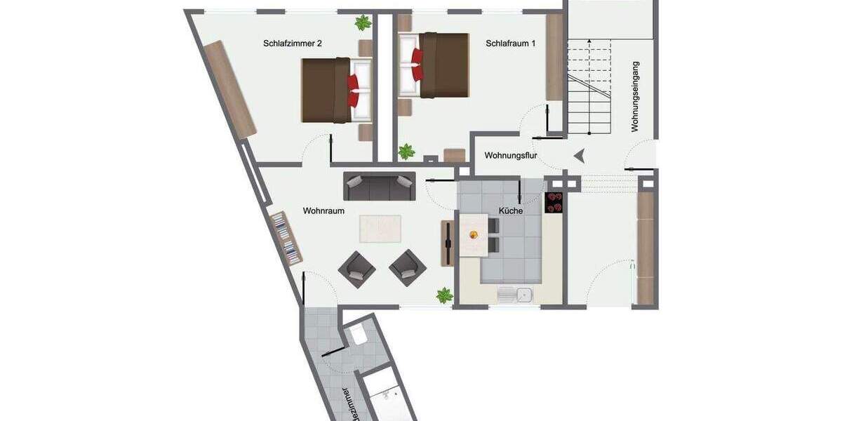 Etagenwohnung Krefeld Stadtmitte - 3 Zimmer, 75 m&sup2;, 625&euro; | Angebot:25096301