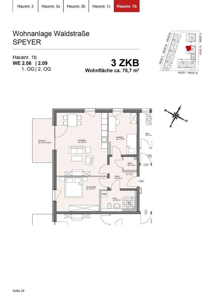 Wohnung zum Mieten in Speyer 535,43 € 78.74 m²