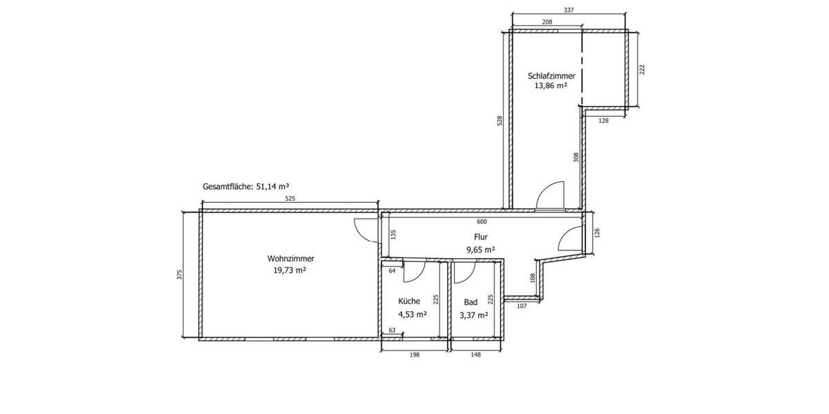 Etagenwohnung Wolfhagen - 2 Zimmer, 51 m&sup2;, 410&euro; | Angebot:25052933