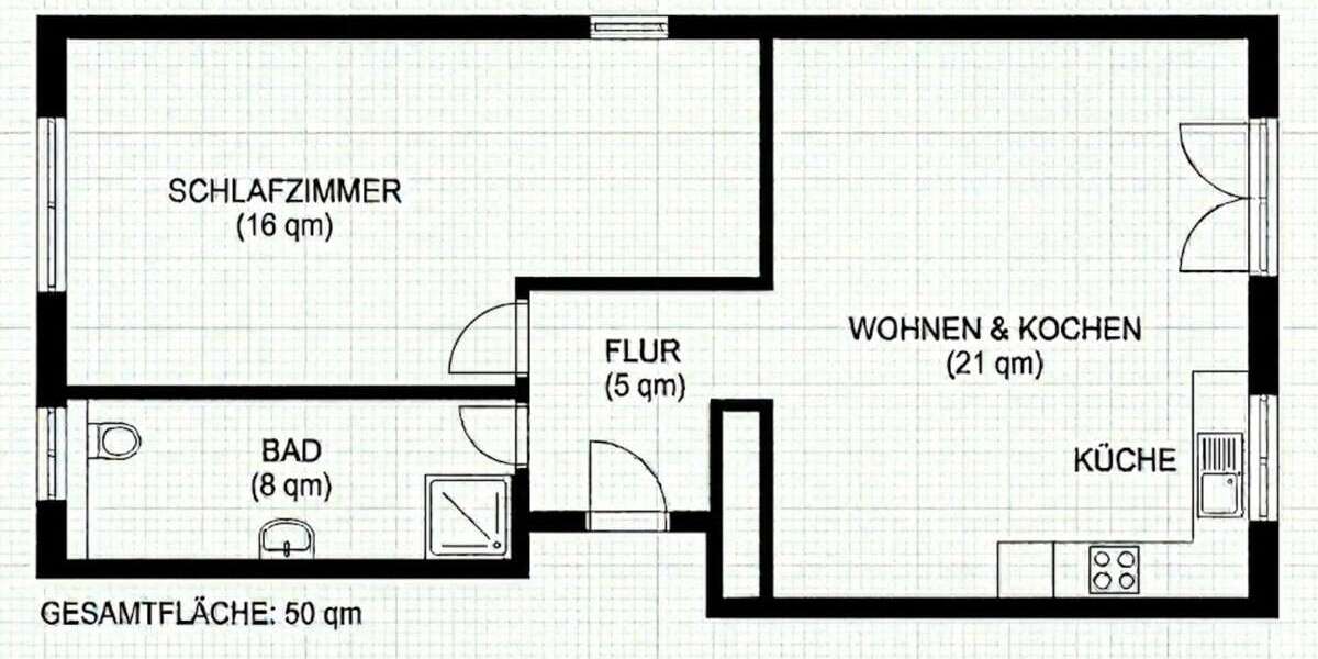 Etagenwohnung Bayreuth City - 2 Zimmer, 50 m&sup2;, 690&euro; | Angebot:26151603