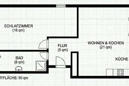 Wohnung Bayreuth City - 2 Zimmer, 50 m&sup2;, 690&euro; | Angebot:26151603