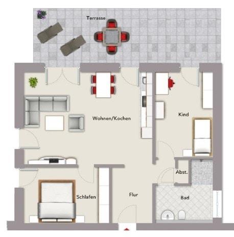 Erdgeschoßwohnung Rheda-Wiedenbrück Wiedenbrück - 3 Zimmer, 85 m&sup2;, 1.270&euro; | Angebot:24703828