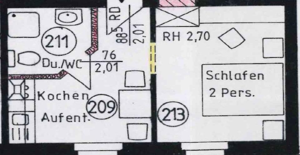 Etagenwohnung Bad Wilsnack - 1 Zimmer, 25 m&sup2;, 550&euro; | Angebot:25436832
