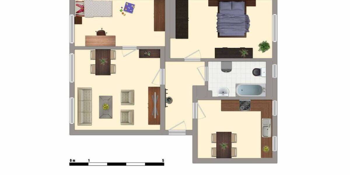 Etagenwohnung Merseburg Geusa - 3 Zimmer, 52 m&sup2;, 313&euro; | Angebot:26751175
