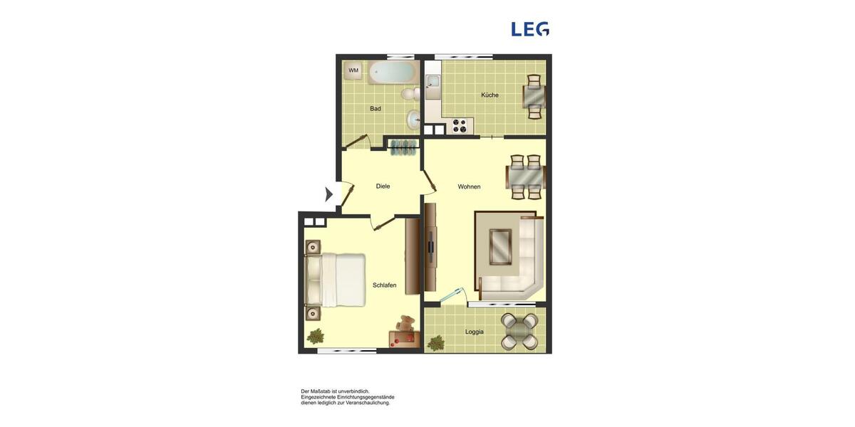Etagenwohnung Bergkamen - 2 Zimmer, 53 m&sup2;, 419&euro; | Angebot:24757738