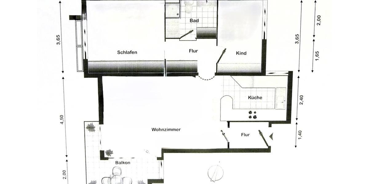 Etagenwohnung Düsseldorf Stadtbezirk 6 - 3 Zimmer, 80 m&sup2;, 1.190&euro; | Angebot:25223695