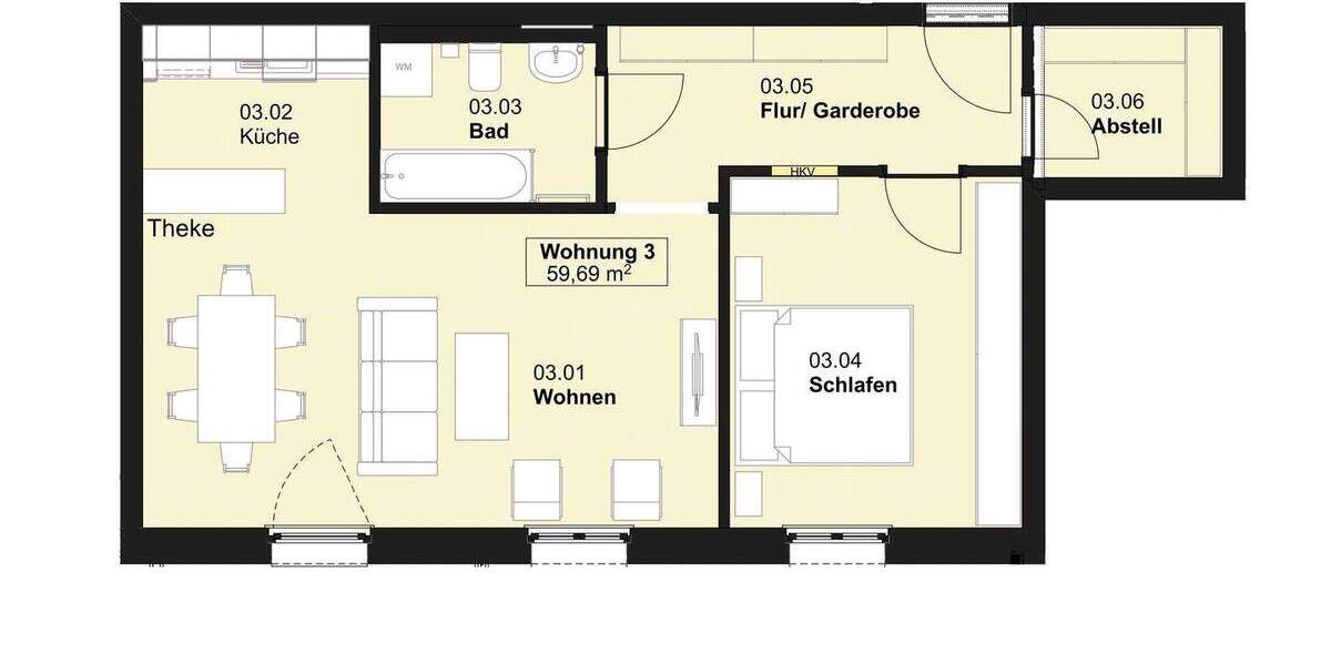 Etagenwohnung Radeberg Liegau-Augustusbad - 2 Zimmer, 59 m&sup2;, 630&euro; | Angebot:25749431