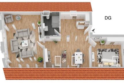 Wohnen im vollständig sanierten Kulturdenkmal im Zentrum der Hansestadt Wismar 3ZKB DG Wohnung 81m² mit EBK Erstbezug