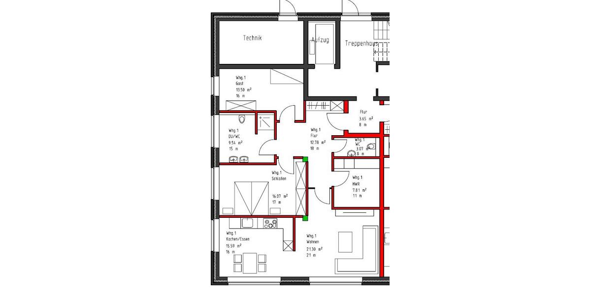 Erdgeschoßwohnung Papenburg - 3 Zimmer, 100 m&sup2;, 850&euro; | Angebot:25054844