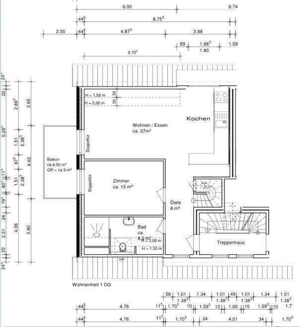 Große 3-Zimmer-Maisonette-Wohnung in Poppenbüttel 3 zimmer