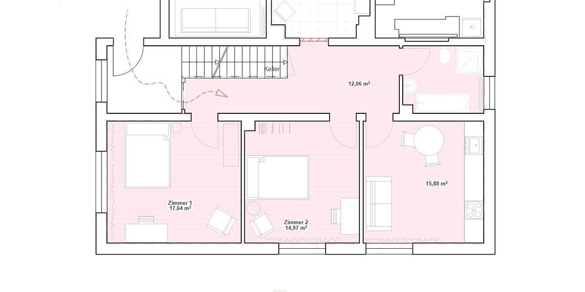 Wohnen auf Zeit Rinteln - 3 Zimmer, 70 m&sup2;, 385&euro; | Angebot:26454125