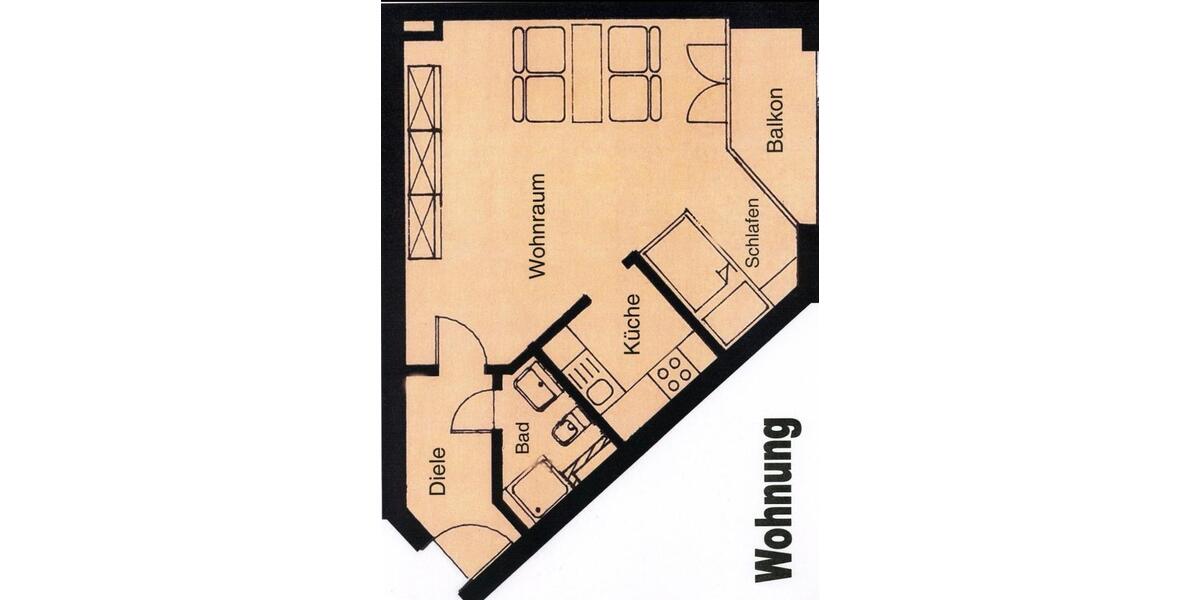 Etagenwohnung Günzburg - 1 Zimmer, 38 m&sup2;, 780&euro; | Angebot:25164816