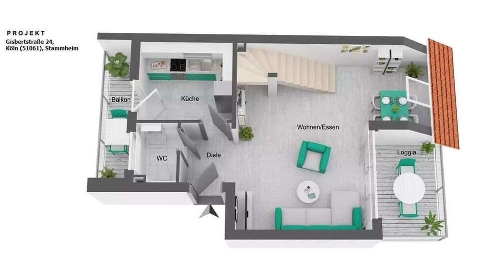 Wohnung zum Mieten in Köln 990 € 65.3 m²