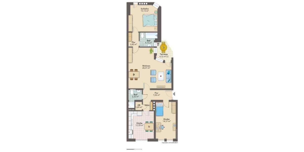 Etagenwohnung Bremerhaven Lehe - 3 Zimmer, 89 m&sup2;, 570&euro; | Angebot:25699021