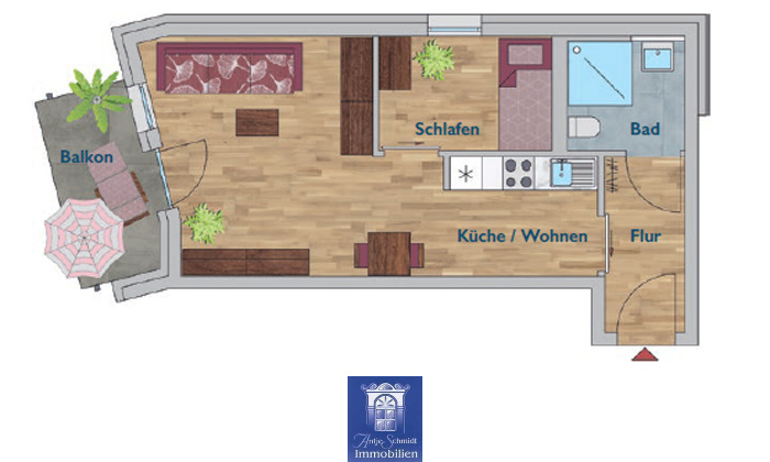 Etagenwohnung Arnsdorf - 2 Zimmer, 45 m&sup2;, 600&euro; | Angebot:25749166