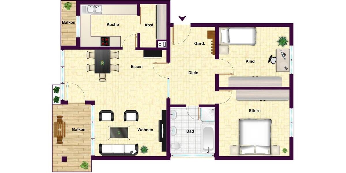 Erdgeschoßwohnung Satteldorf - 3 Zimmer, 86 m&sup2;, 850&euro; | Angebot:26443763