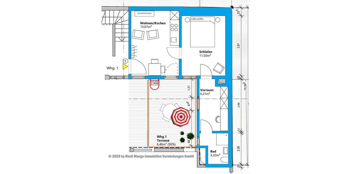 Etagenwohnung Erlangen Innenstadt - 2 Zimmer, 42 m&sup2;, 670&euro; | Angebot:26188536