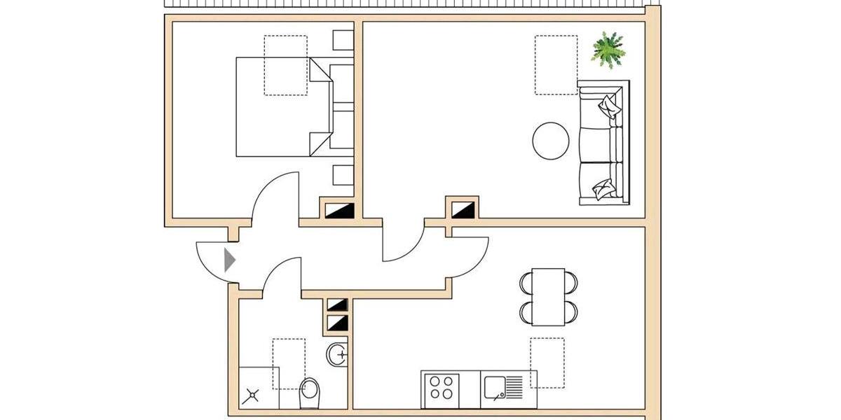 Dachgeschoßwohnung Zwenkau - 2 Zimmer, 39 m&sup2;, 350&euro; | Angebot:26568425